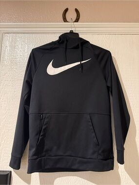 Nike Black Hoodie with White Swoosh Logo